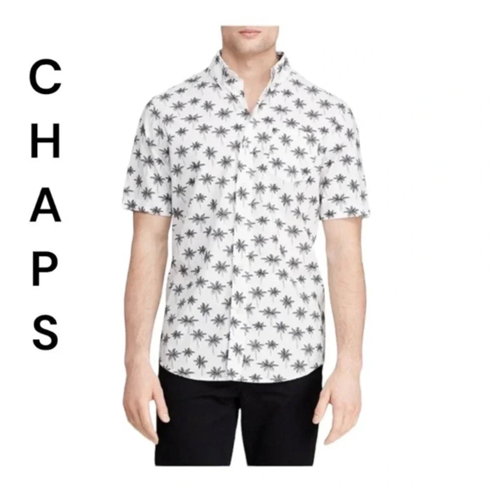 Mens Chaps Linen Palm‎ Tree Top